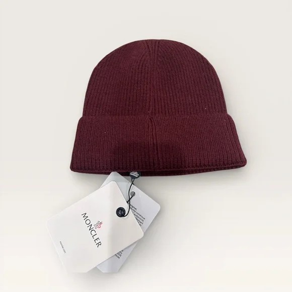 Moncler Deep Red Knit Beanie - Picture 2 of 6